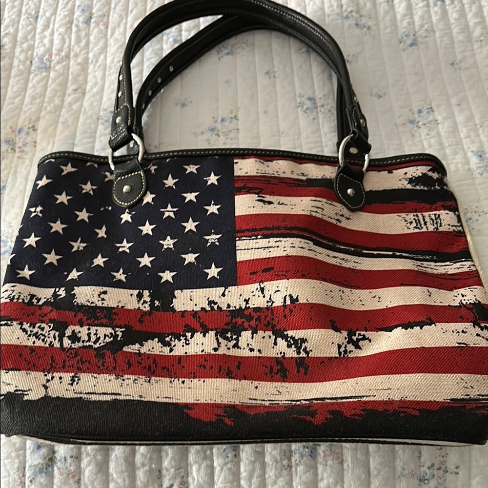 Montana West American Flag Tote in Red, White, and blue.